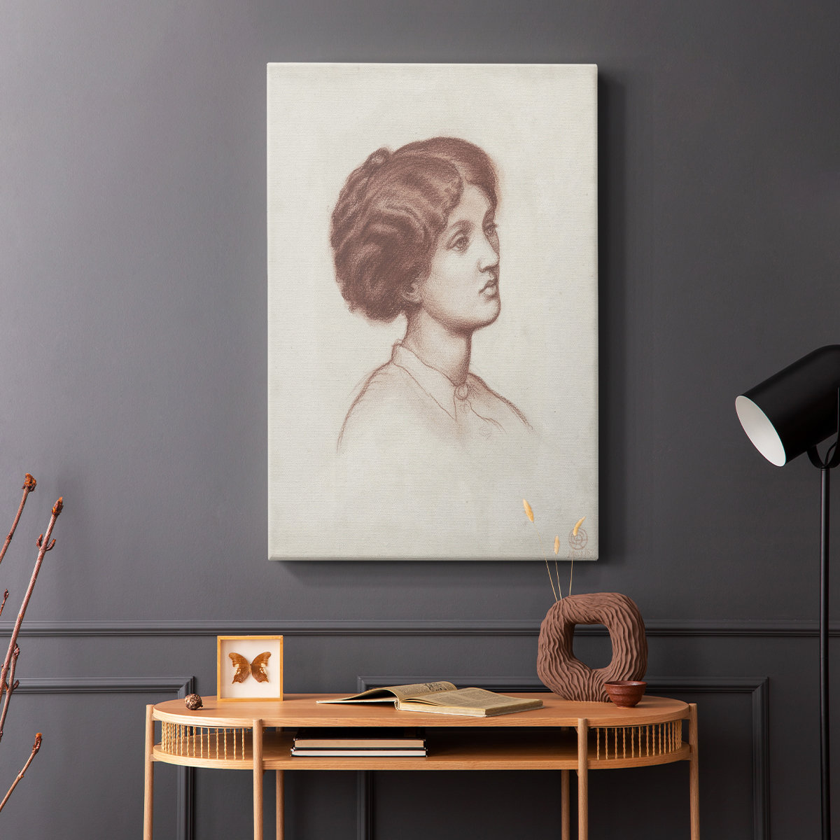 Winston Porter Vintage Sketch LXVII -Gallery Wrapped Cavas